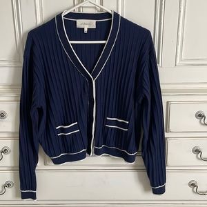 V-neck cotton/ acrylic cardigan from The Great.